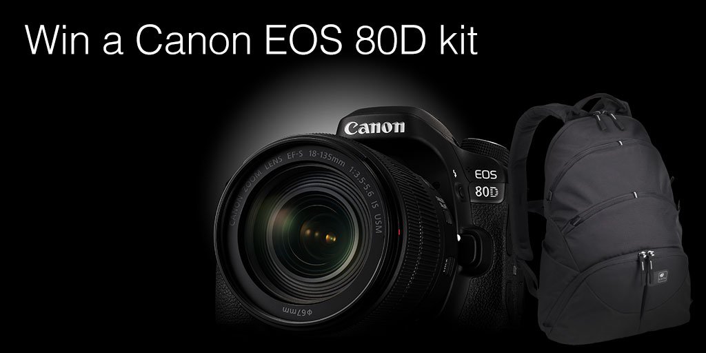 wextweets's tweet photo. Fancy winning a #Canon EOS 80D with kit lens and bag? Buy anything from Wex before end of Monday 5th for a chance: https://t.co/5CdVW31hlQ https://t.co/o1Z0Z8T0h2