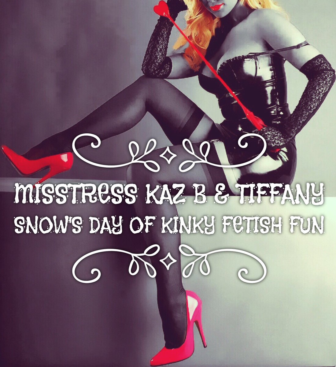 TiffanySnowXXX's tweet photo. 😈 Join @TiffanySnowXXX &amp; @KazBxx for the ultimate #Fetish #Dominatrix Duo #Watford today!!
#StrapOn #Sissys #Spanking #Mistresses 😈 #RT https://t.co/2YV0TfF4jj