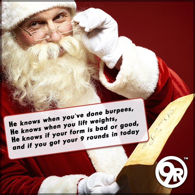 9RoundUSC's tweet photo. Santa knows! 

So get up, get your gloves on and head on over to 9Round! 

NO excuses! You don't want to be on Santa's naughty list. https://t.co/sbqntAupWi