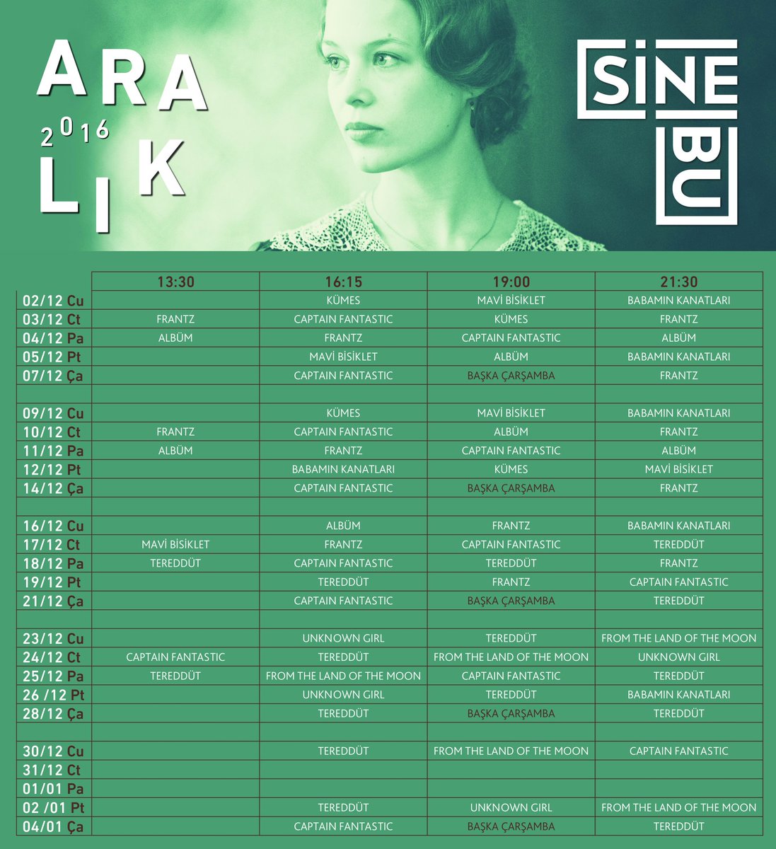 faalikboun's tweet photo. @sinebuboun  Aralık Programı açıklandı! İyi seyirler. https://t.co/LAPueLkv9l