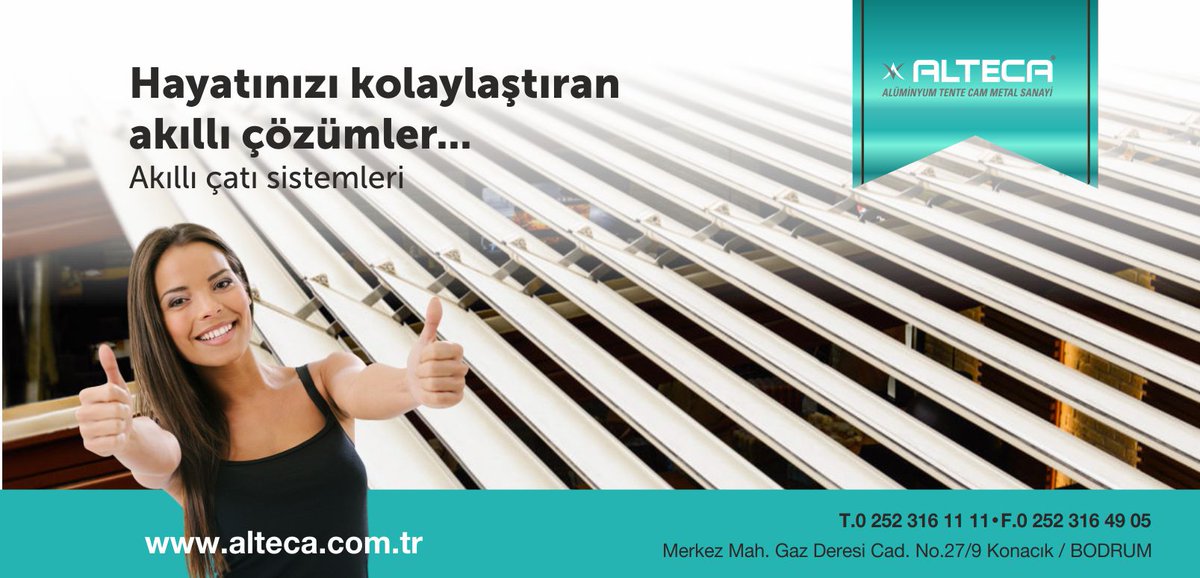 AltecaAluminyum's tweet photo. 0252 316 11 11 https://t.co/Xw3iRTMTYB
Hayatınızı Kolaylaştıran Akıllı Çözümler...
Akıllı Çatı Sistemleri...
#bodrum #akıllıçatısistemleri https://t.co/W2ODk6Fkky
