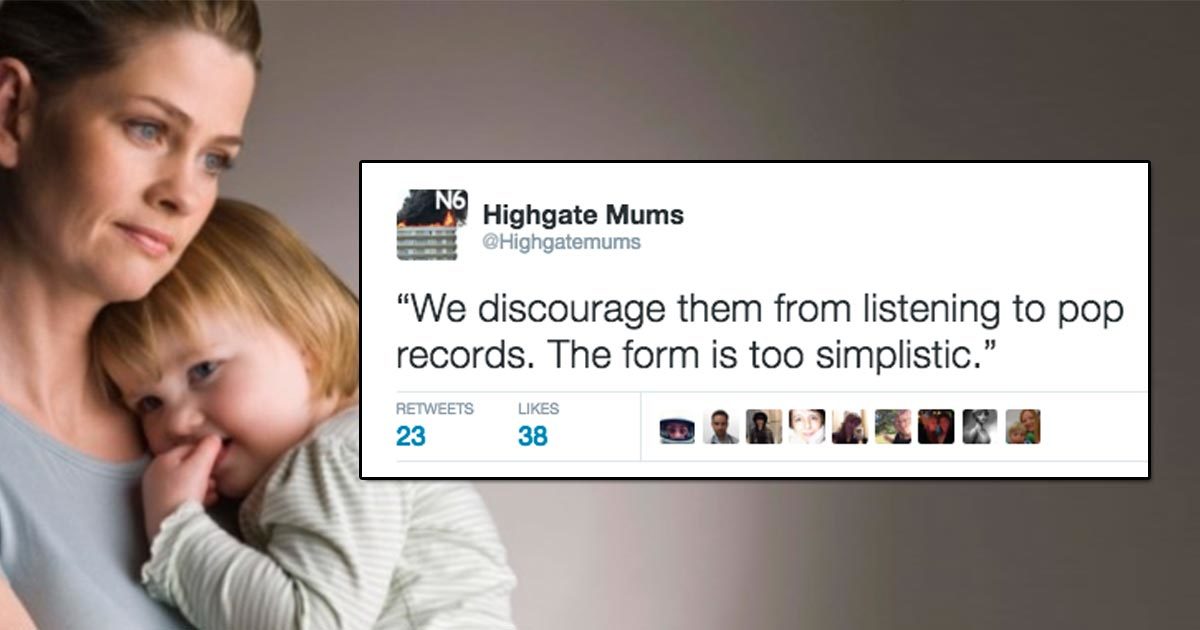 xchargx's tweet photo. People are eavesdropping the "posh mums of North London" and it's comedy gold https://t.co/Vm0VRGqKHt https://t.co/2pfKXsS4Na
