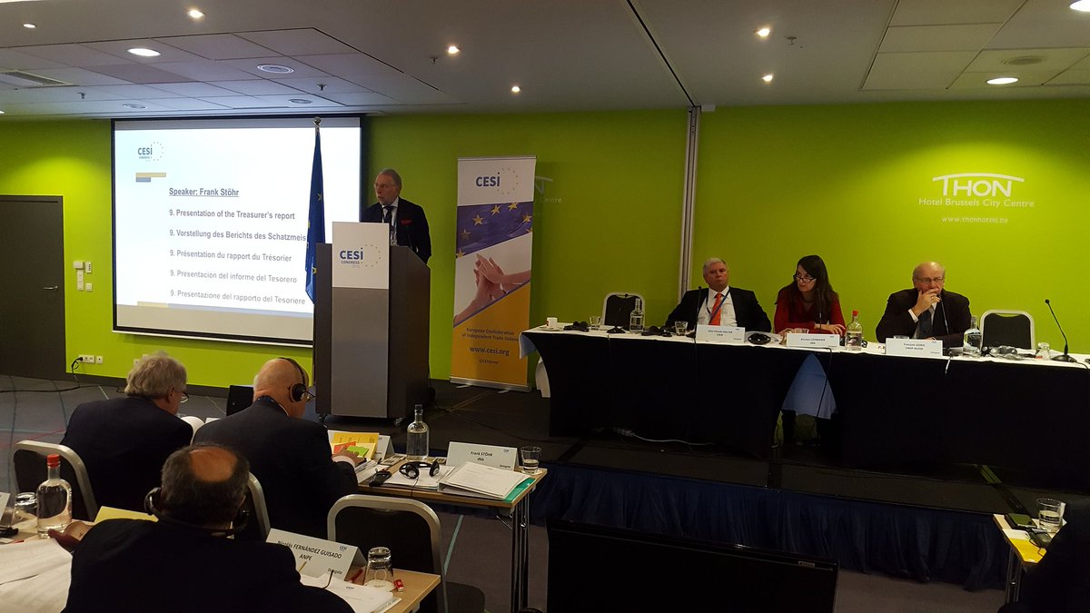 CESIunions's tweet photo. Treasurer Frank Stöhr presents the Treasurer's Report. Many thanks for steering CESI's finances so successfully! https://t.co/meaSpKfp9G