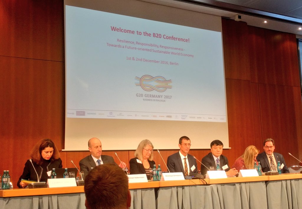 At <a href="/b20/">B20South Africa</a> conference in #Berlin w/ @g20_yea young #treps to contribute to works.
<a href="/G20_YEA/">G20 YEA</a> network partner of #SME &amp; Financing Growth Infrastr.
