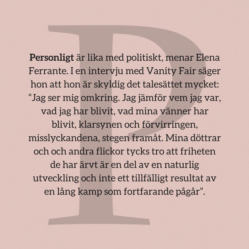 norstedts's tweet photo. Dyk ner i Elena Ferrantes värld i vårt A-Ö – bokstav för bokstav ända fram till släppet av del tre i Neapelkvartetten! #Ferrantefeber https://t.co/nWCZoTn1zP