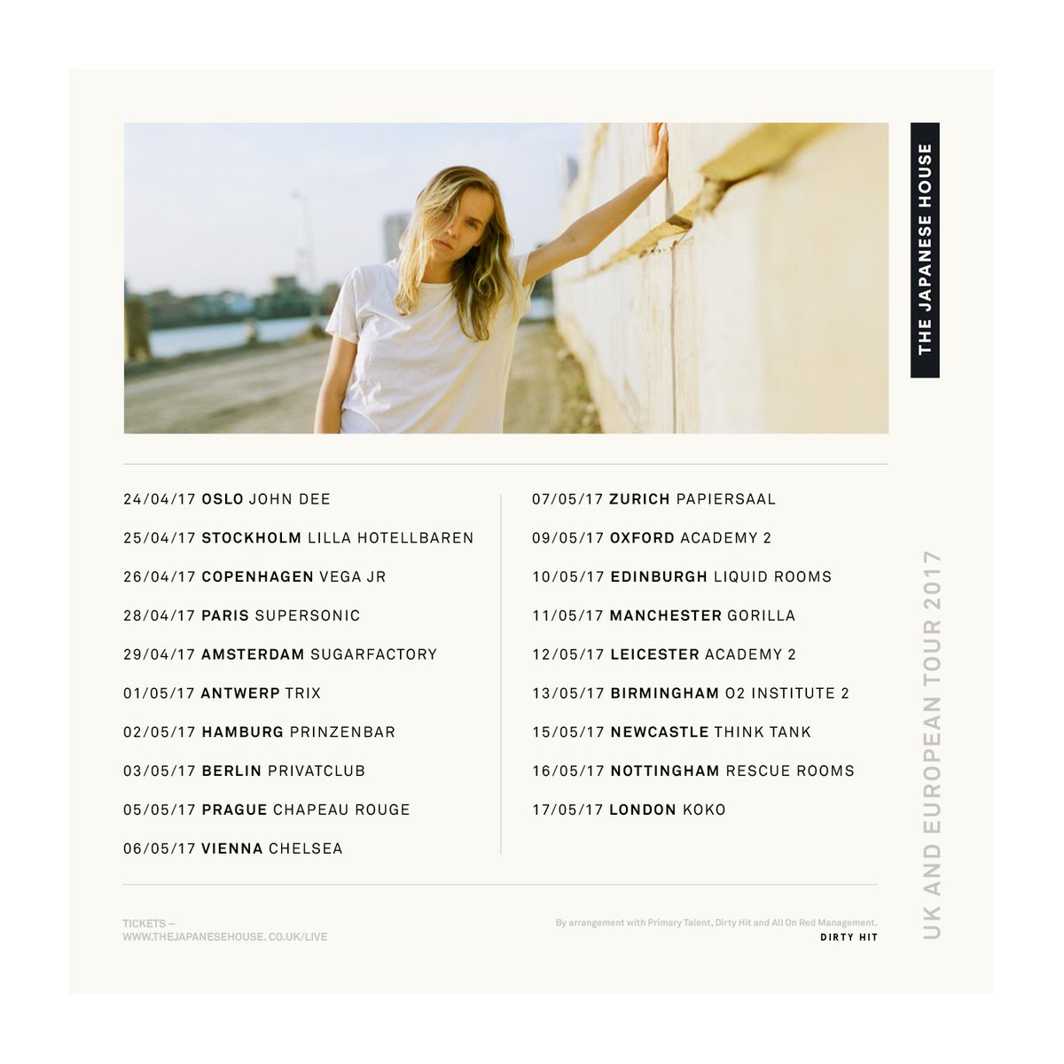 Japanesehouse's tweet photo. Tickets for my 2017 UK &amp; European tour are on sale now 

https://t.co/wKldJJDakc https://t.co/YYXhiCURvB