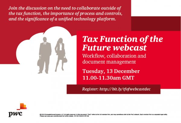 johnsteveni's tweet photo. Why collaborate outside of the #taxfunction? https://t.co/T6Y5FGoUD8 Register for our live webcast, 13th December @PwC_UK #letstalkabouttax https://t.co/ROti2kIIun