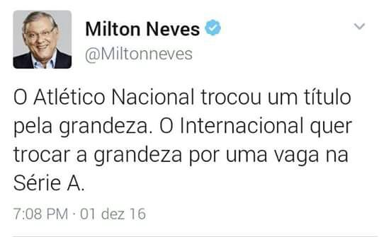 hcroce82's tweet photo. Cada escolha traz consigo uma renúncia! Cabe a vc decidir! #ripinter #timemediocre #InterSerieB #AtleticoNacional #ForcaChape #MitonMitou https://t.co/Lebz3rUPd9