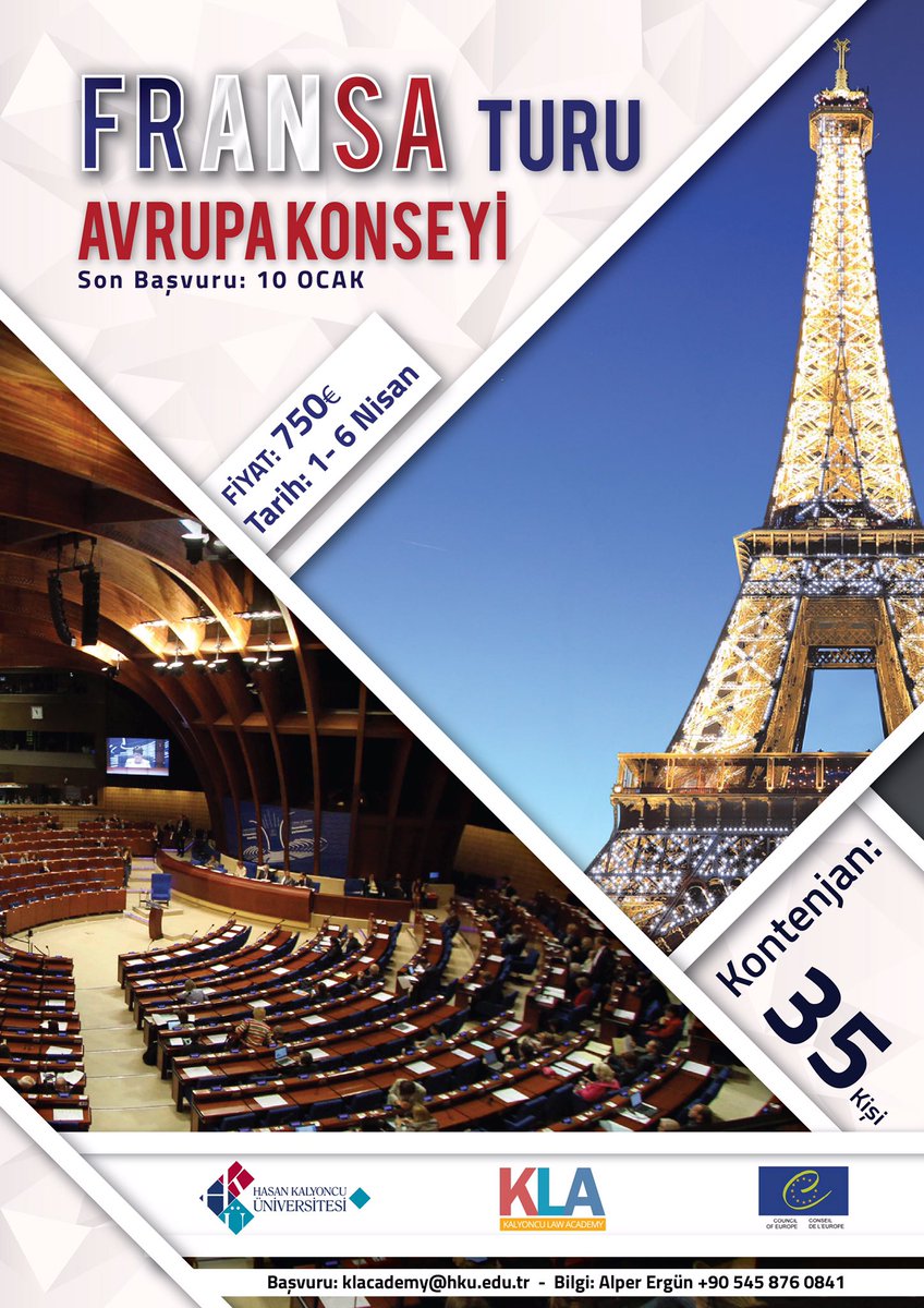 KLA ile Avrupa Konseyi &amp; Fransa Gezisi sizi bekliyor!