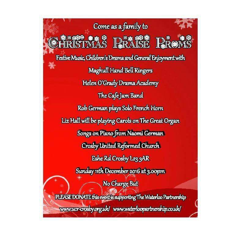 A great family festive concert event in #crosby!
Lots of lovely entertainment from local people on Sunday 11th December at 3pm!
All welcome