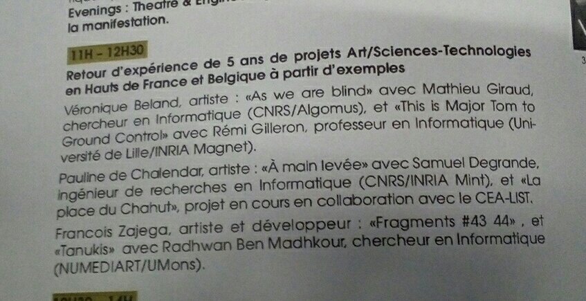 Oeuvres_et_R's tweet photo. #FOOR2016 Et maintenant, retour d'expériences de projets art science technologie en @hautsdefrance & Belgique :) https://t.co/auMBf3J4QU