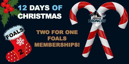 On the second day of Christmas, the #Broncos gave to me, 2 for 1 Foals Memberships! bit.ly/2gTAlpF 👦👧🎅🎄🐴