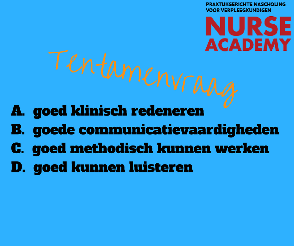 NurseAcademy's tweet photo. Welke verpleegkundige vaardigheid is nodig om goed te kunnen werken met het Omaha Systeem? #verpleegkunde #verpleegkundigen https://t.co/Anm7hlSwM2