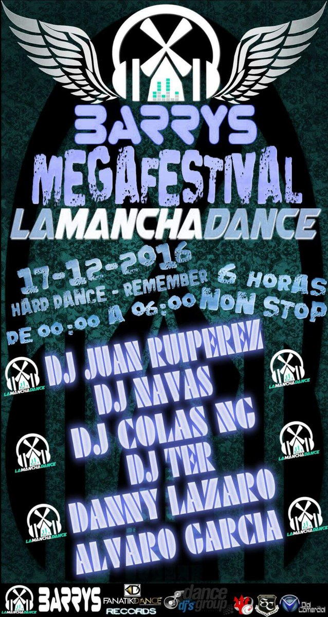 LaManchaDance's tweet photo. Sab.17 Diciembre, Megafestival de La Mancha Dance en Disco Barry's (Tarazona de la Mancha) con el mejor sonido hard dance actual &amp; remember https://t.co/pRwhGPOt1j