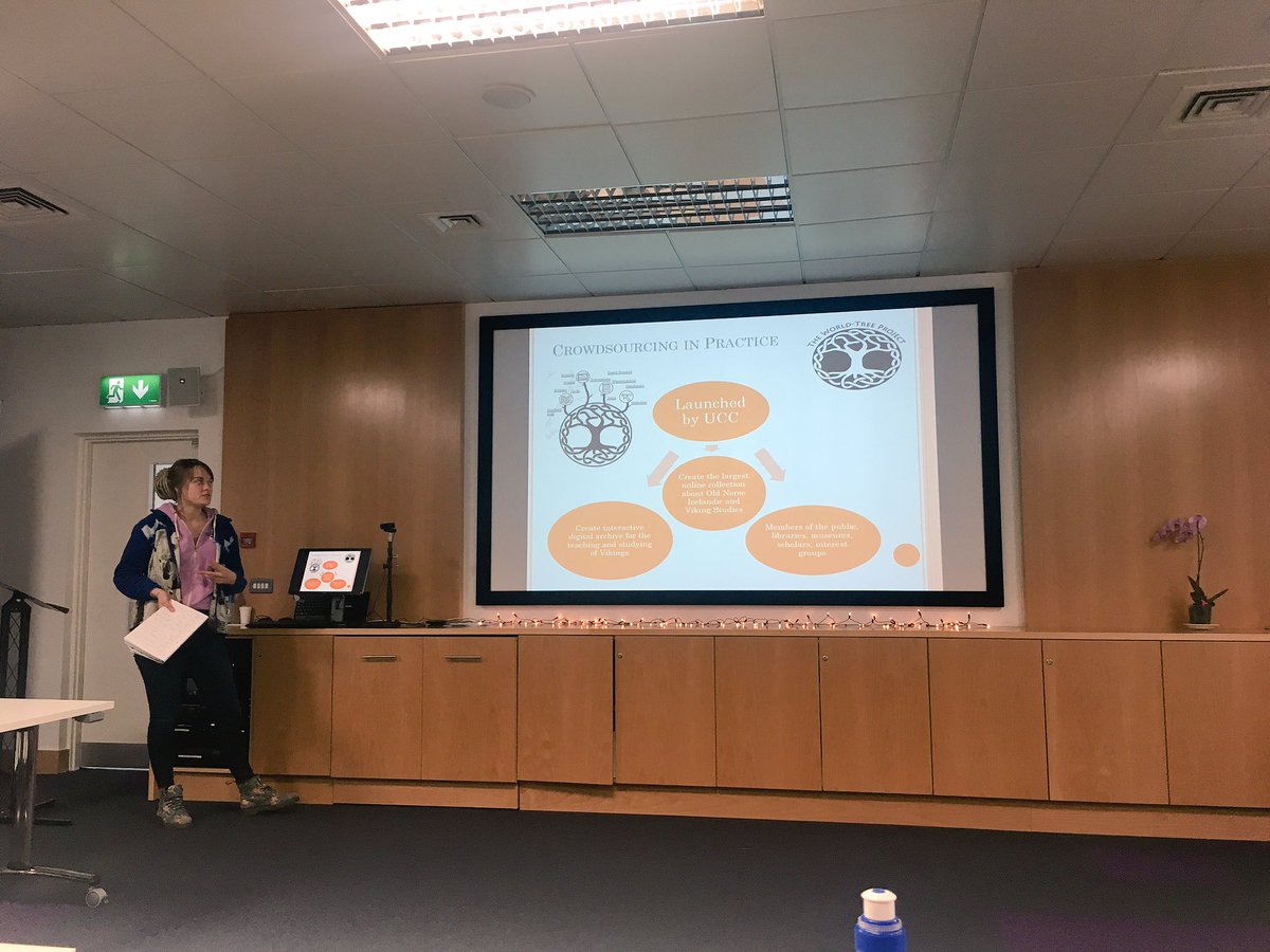 DaniellaTraynor's tweet photo. Amazing presentation by @Tasharegan1 on crowdsourcing focusing on #theworldtreeproject convincing us digital museums are the future #uccdh https://t.co/eK6Mu0sJ4J