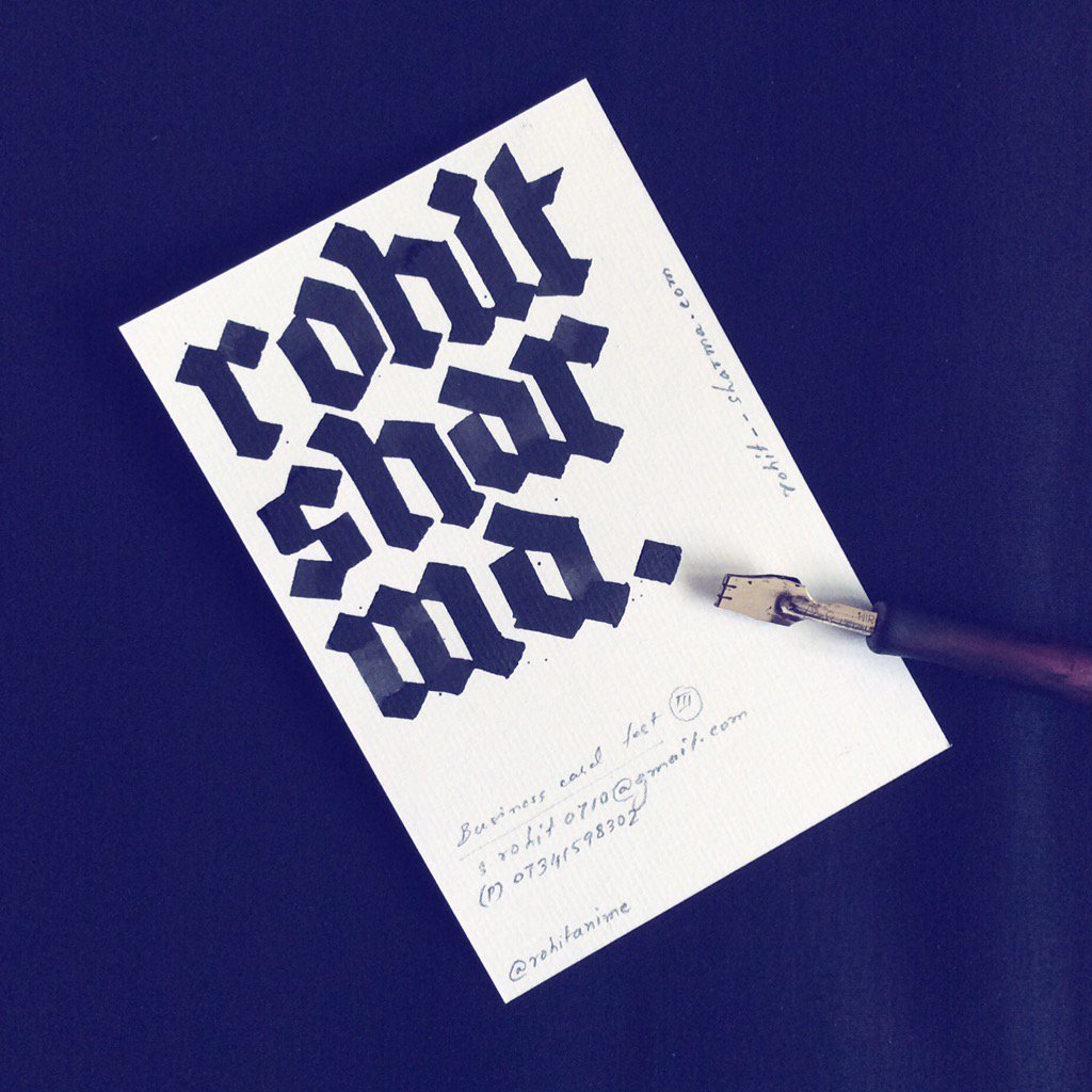 RohitJadugar's tweet photo. Time to print(eh write some!) business cards. #lcc #lccgradschool #typography https://t.co/oYpfnVXxts