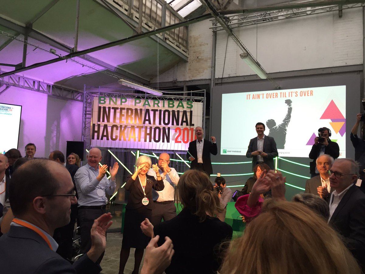 ddewaele's tweet photo. Great to see @BNPParibas top execs embracing startups at the #internationalhackathon #ixor @ixorbe https://t.co/WqA9QcGmta