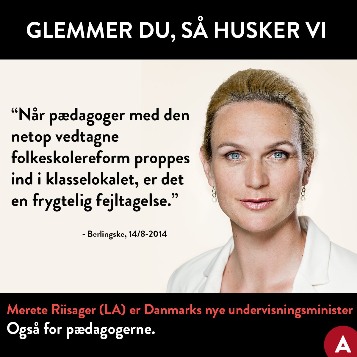 JulieSkovsby's tweet photo. På onsdag spørger jeg .@MereteRiisager om hendes politiske holdning til pædagoger i klasselokalet? #Salen #dkpol https://t.co/grvZUhjwvH