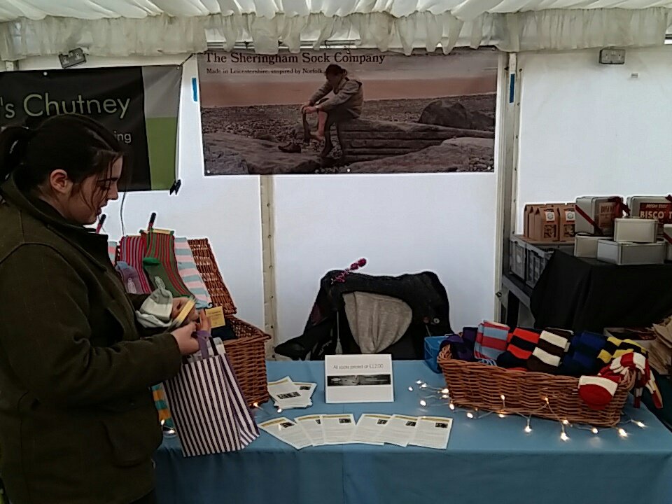 SheringhamSocks's tweet photo. First sale from Chloe at Burnham Deepdale market https://t.co/H86TBEMQfO