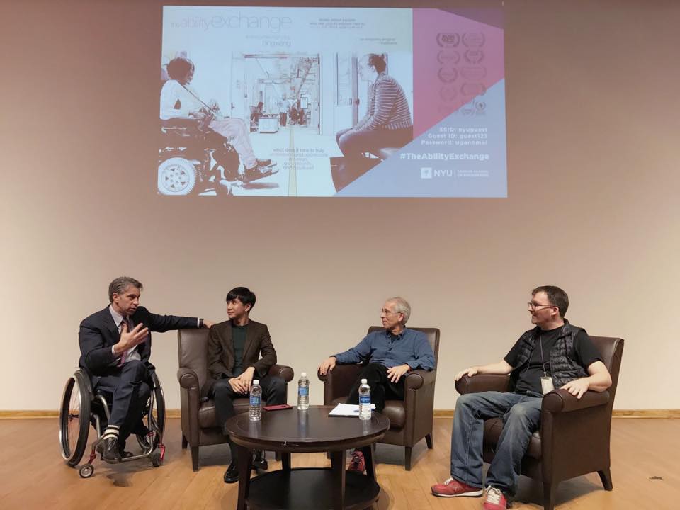 AbilityExchange's tweet photo. Screening of @AbilityExchange at @nyupoly! Director Bing Wang with stars from the film + Q&amp;A moderated by @NYCCalise! #doc #disability https://t.co/ZNDhxhDf0U