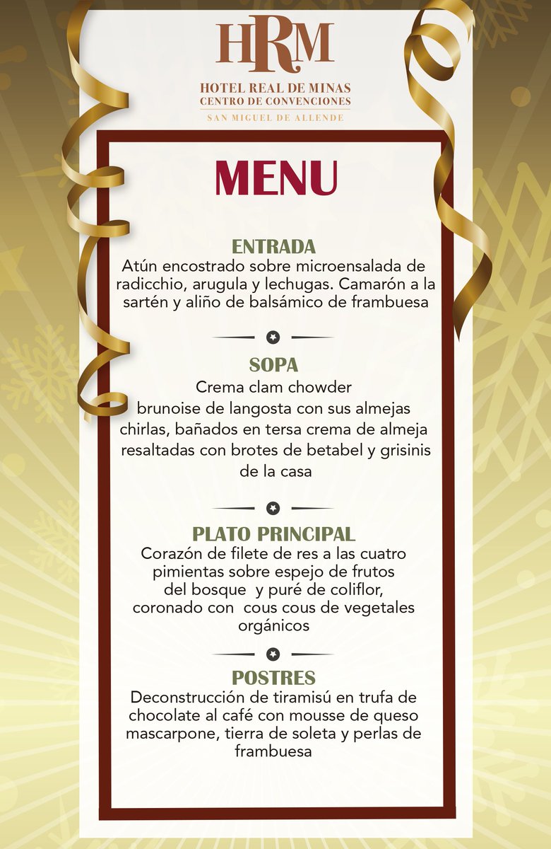 HRealDeMinas's tweet photo. Los invitamos a nuestra Cena de Gala de Año Nuevo 2017. #SanMiguelDeAllende #AñoNuevo https://t.co/1m8WkA1S0e https://t.co/cNifNWDEJP