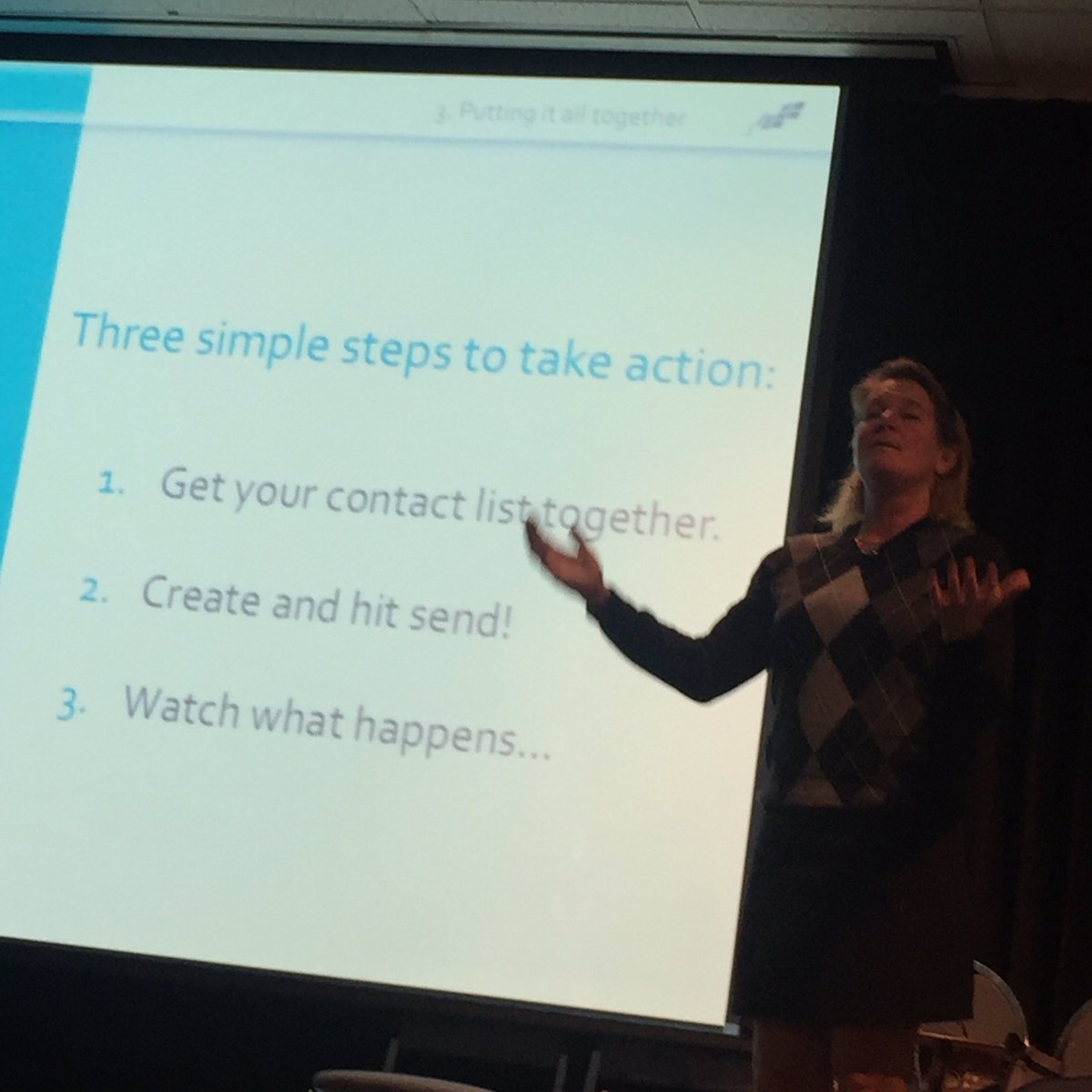 AllenVoivod's tweet photo. We really make things harder than they have to be, don't we? @heatherkjackson @ConstantContact keeps it simple, defeats overwhelm #AHACC https://t.co/sy5KwdnjJq