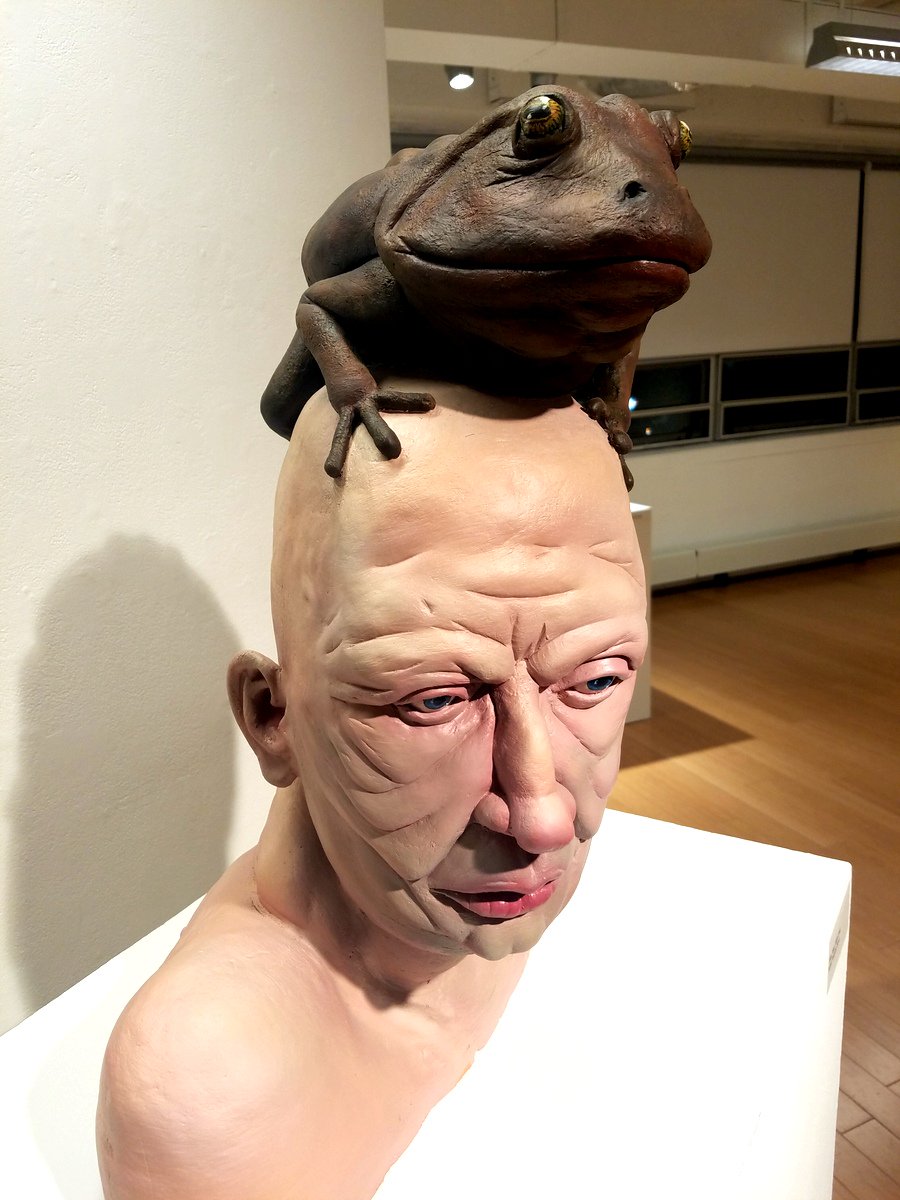 BioMedia Lab on Twitter: ""Man With Frog" by Phoebe Scott in the Ceramics Collective exhibition in the Student Life Gallery @MassArt. up now. #TraditionalSlop… https://t.co/K6l7nCBOcV"