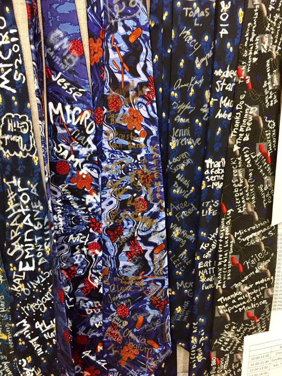 markowenmartin's tweet photo. @PatSchloss You should wear a #MicrobiallyAppropriate tie! I have my #Bio350 micronauts sign one every year as a memento. @univpugetsound https://t.co/B1K6MMiyA7