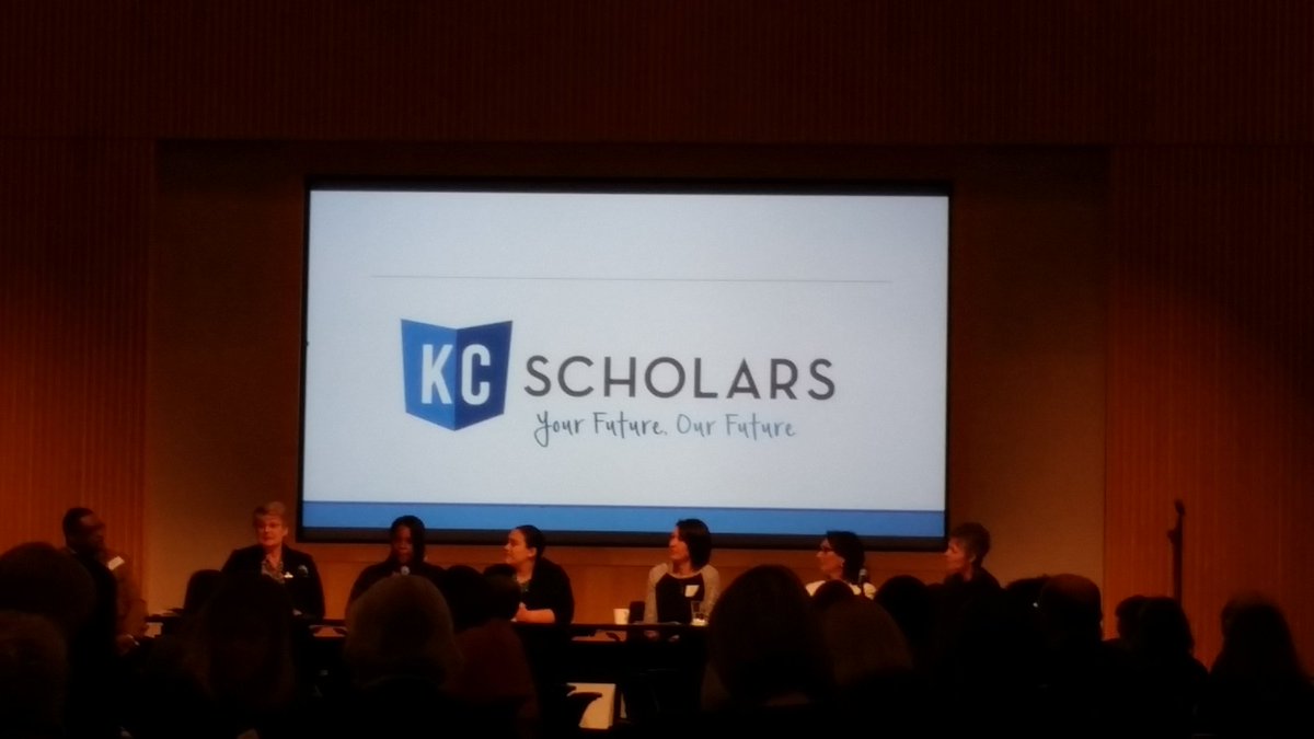 MARCKCMetro's tweet photo. KC Scholars: 75% college completion rate for low & modest income students in #KC Region. Family contributes < $12,000. #kcworkforcesummit https://t.co/PlX6T7SNdo