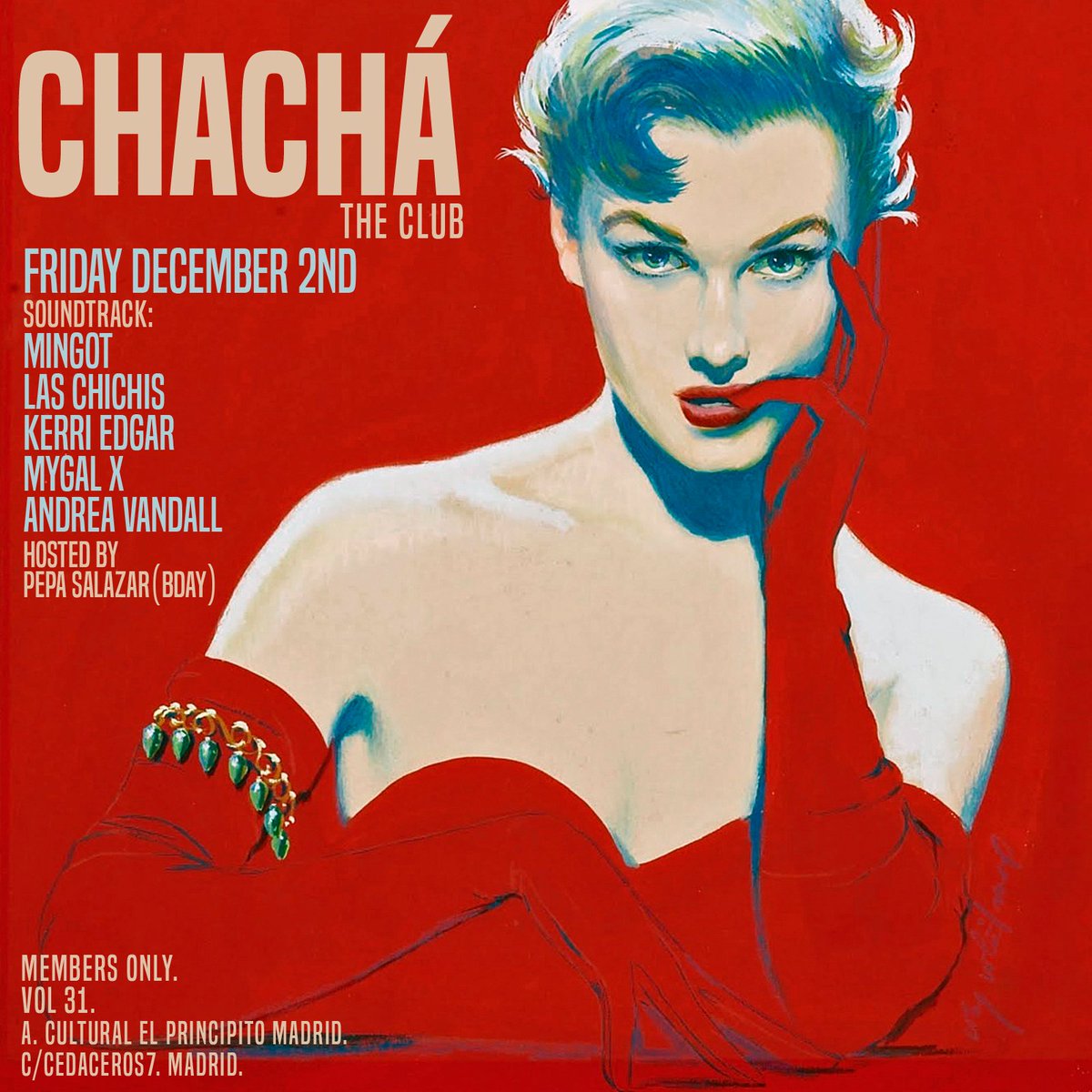 ChaChaTheClub's tweet photo. CHA CHÁ the club VOL 31. #Friday December 2ND.
Every Fridays. Members only. 🌹❤️🔥❤️ https://t.co/uYT1KP9M3C