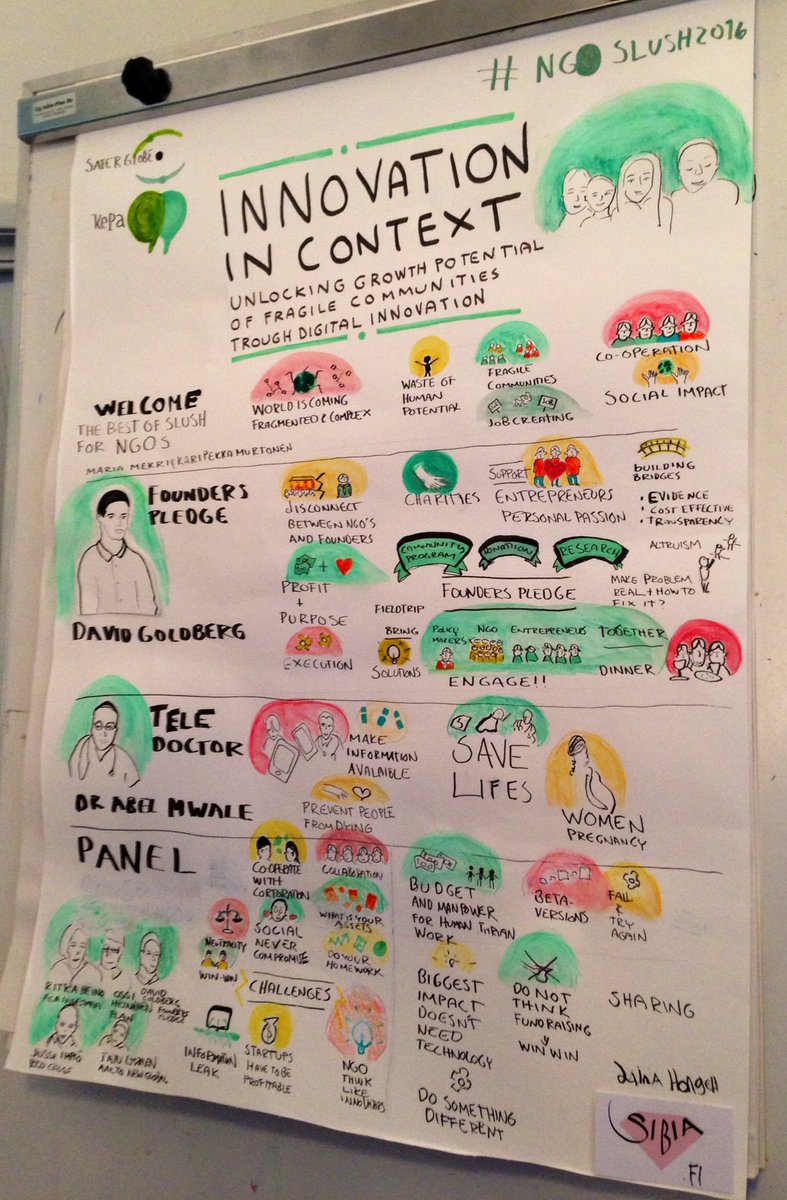 LiinaTabell's tweet photo. Doing #graphicrecording #visualsummary #skethnotes @ #ngoslush16 @kepa_ry #startup #slush16 #impact #innovation #Growth https://t.co/LM4rl9L7HG