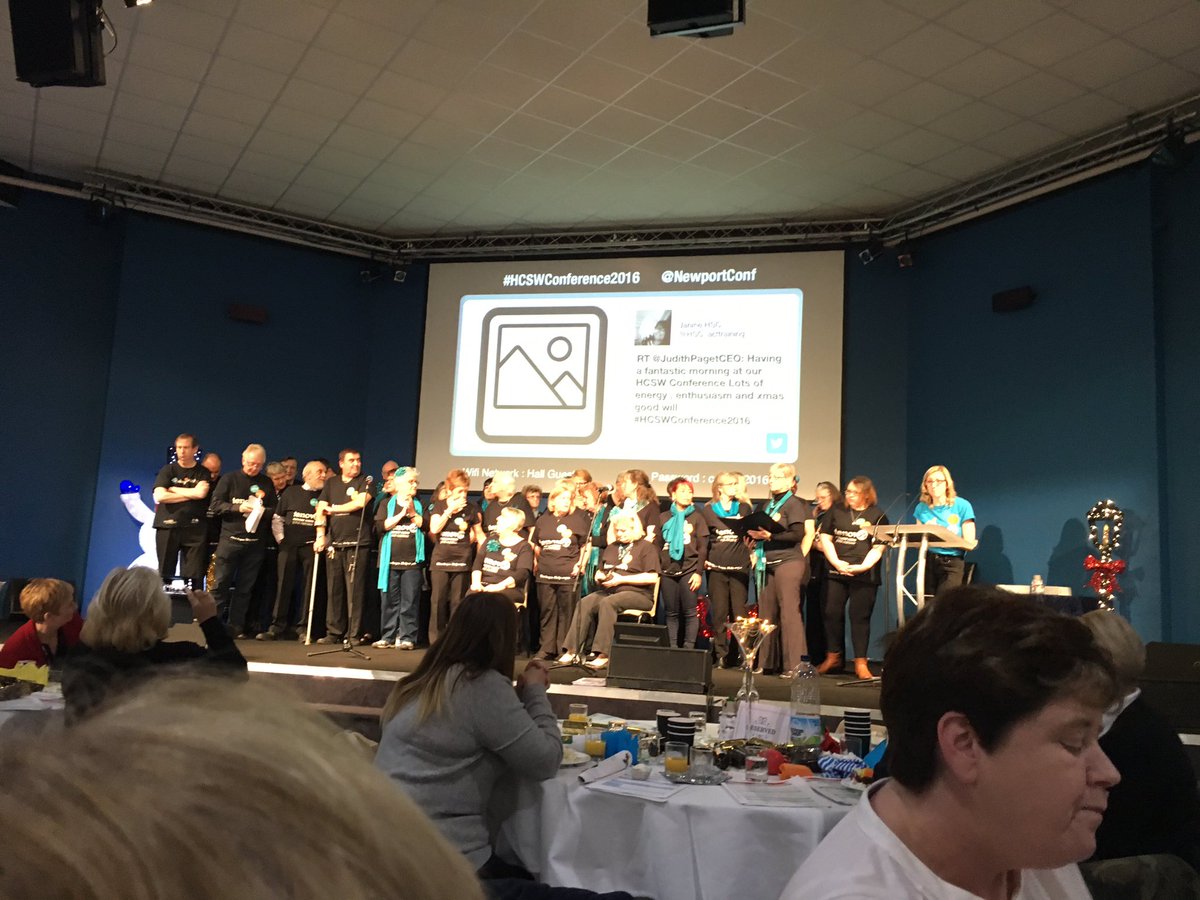 AliceRolley's tweet photo. Tenovus choir at the #HCSWConference2016 @AneurinBevanUHB @tenovuscancer https://t.co/i22b26uK5N
