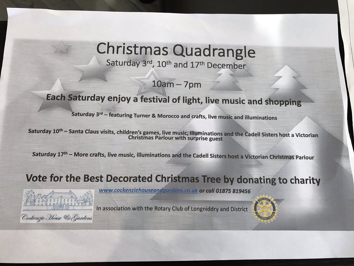 Christmas at <a href="/cockenziehouse/">Cockenzie House & Gardens</a>, come along and see us and take part in some of the events. Looking forward to seeing you there!