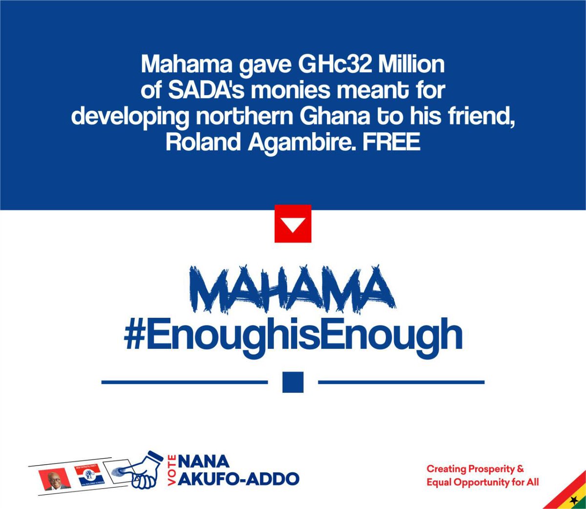 Are you not tired of the corruption? Let's tell Mahama that #EnoughIsEnough. #VoteAkufoAddo