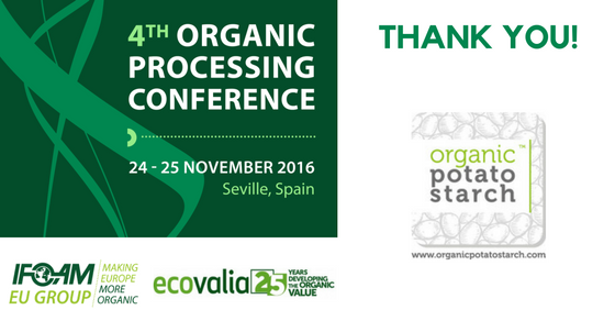 OrganicsEurope's tweet photo. Thank you, Organic Potato Starch, for making the 4th #Organic Processing Conference a success! 
#4OPC @IFOAMEU @Ecovalia https://t.co/LMrVQVoq40
