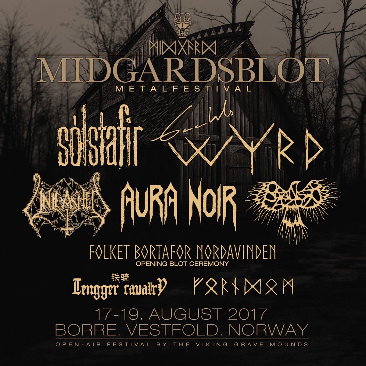 Iceland's rock'n roll icons SÓLSTAFIR and Finlands chiefs of black psychedelic metal Oranssi pazuzu are confirmed to Midgardsblot 2017!