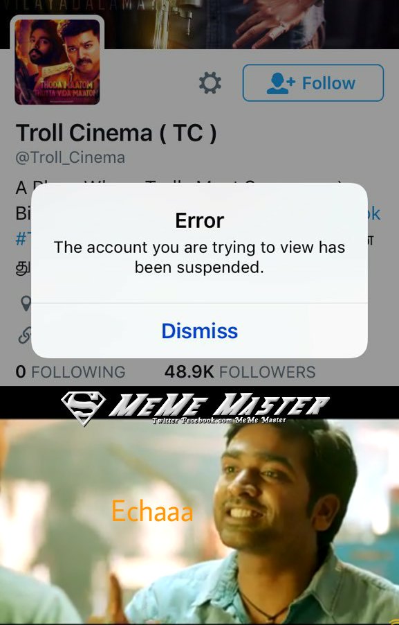 MeMeMasterMM's tweet photo. Fake follower's
முனிமா is dead...
  Nakkini pochaaa
Pogada #Echaaa pasangala https://t.co/hwW1T8t0CA
