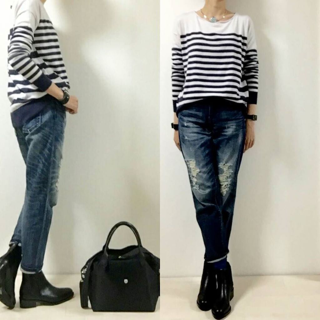 スリムボーイフレンドフィットアンクルジーンズ