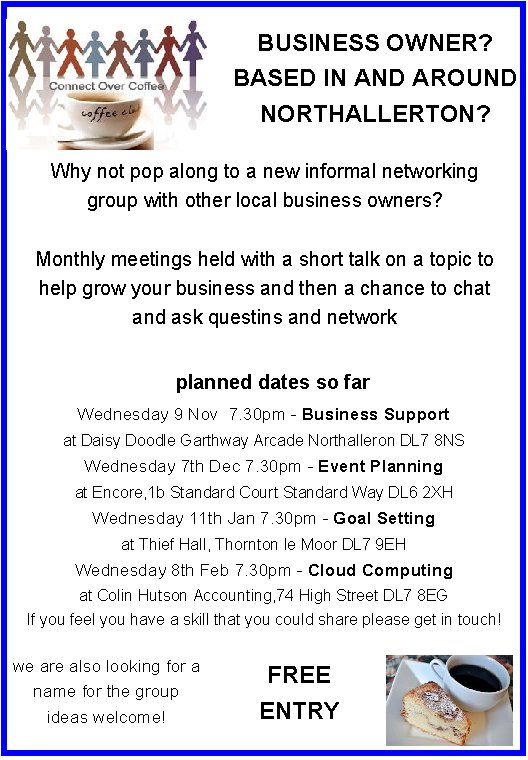 Come along and get lots of tips for events at Encore Dance on Standard Way Northalleton 7 December 7.30pm