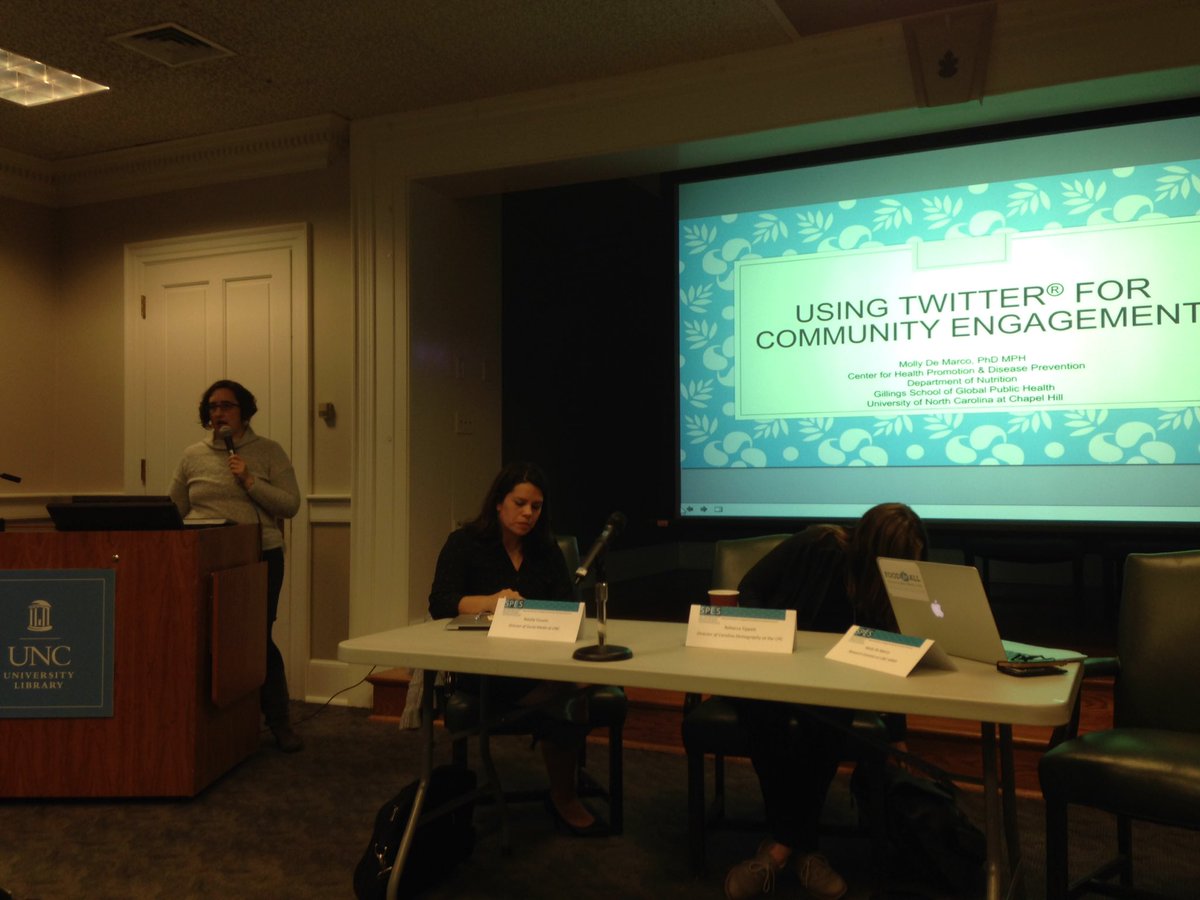 NCNCpbrns's tweet photo. Molly De Marco sharing on using twitter for community engaged research #spes #hpdp https://t.co/wmOfI1nsFs