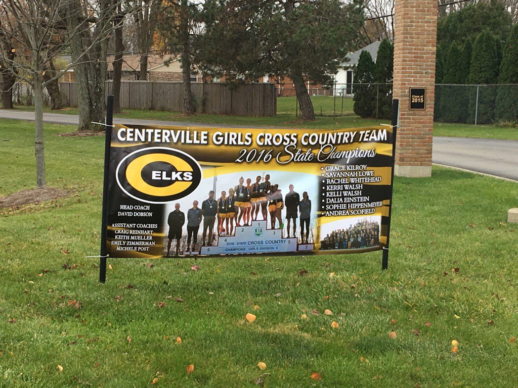 CHSGirlsXC's tweet photo. Thanks to Fast Signs for the great banner to celebrate our State Championship! https://t.co/AA8GRgiBOK