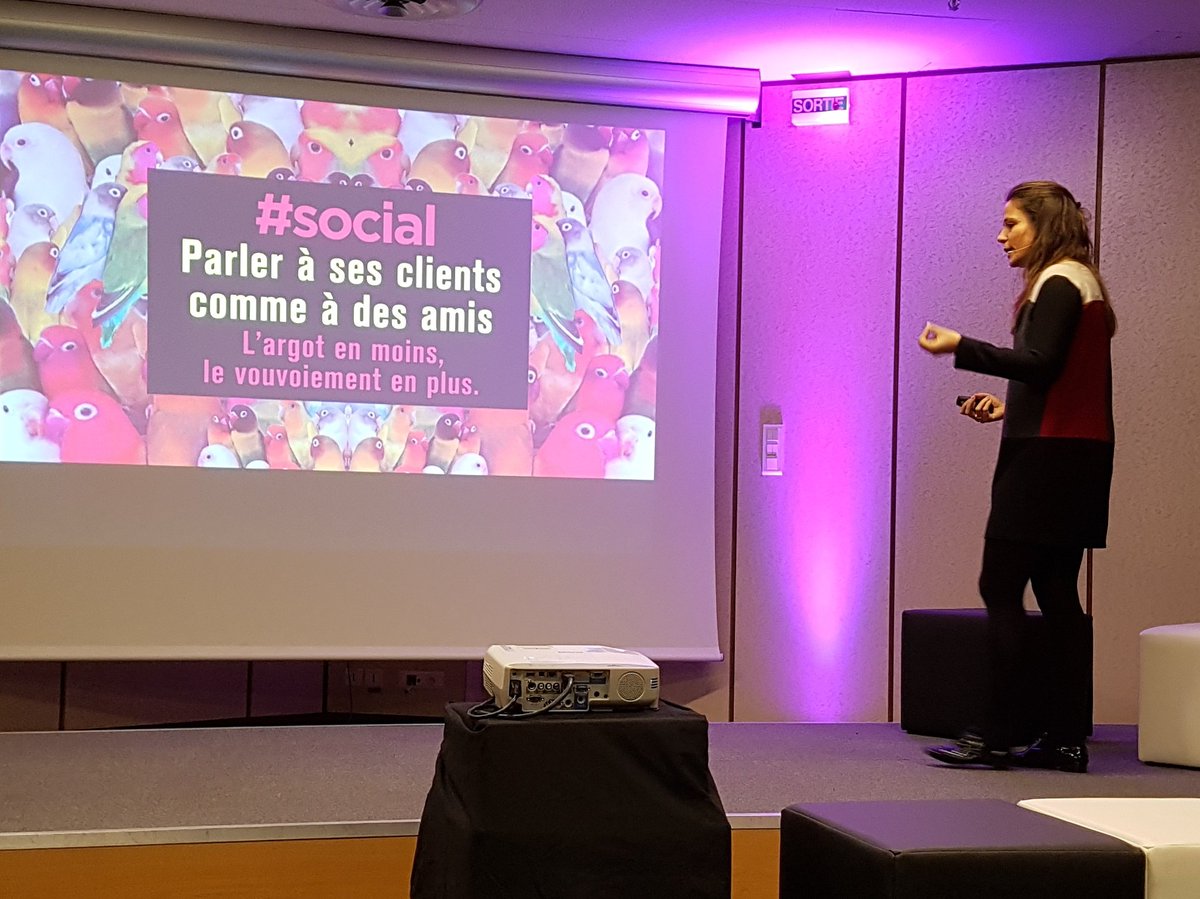 Th_Bernardin's tweet photo. Le ton de la #RelationClient en ligne, c'est parler à ses clients comme à ses amis. L'argot en moins, le vouvoiement en plus. #C500 @BPALC https://t.co/9VAi4rip05