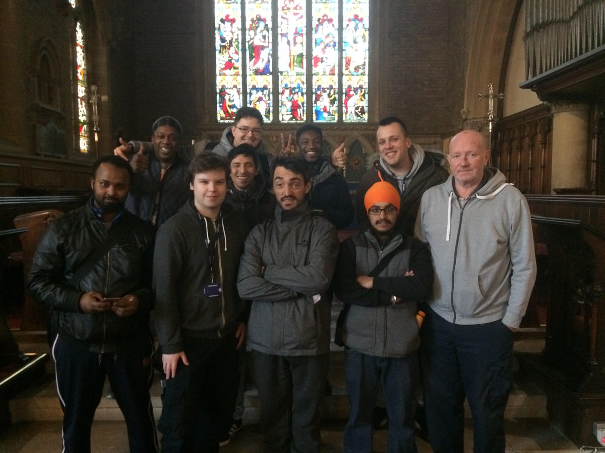 ParkRoyalCol's tweet photo. Some Level 2&amp;3 Carpentry students pictured in St. Mary's Church in Acton, on Architectural design field trip. @EHWLC #learnconstruction https://t.co/2pEWhHqJEm