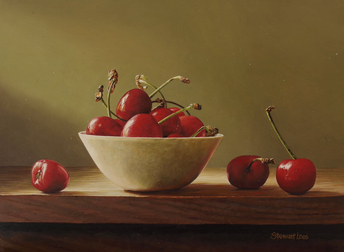 StewartLees2's tweet photo. My investment in those tubes of Cadmium Red really paid off. All these paintings sold this week. #stilllife #art #smallpaintings #fruit https://t.co/3lWv5lLanh