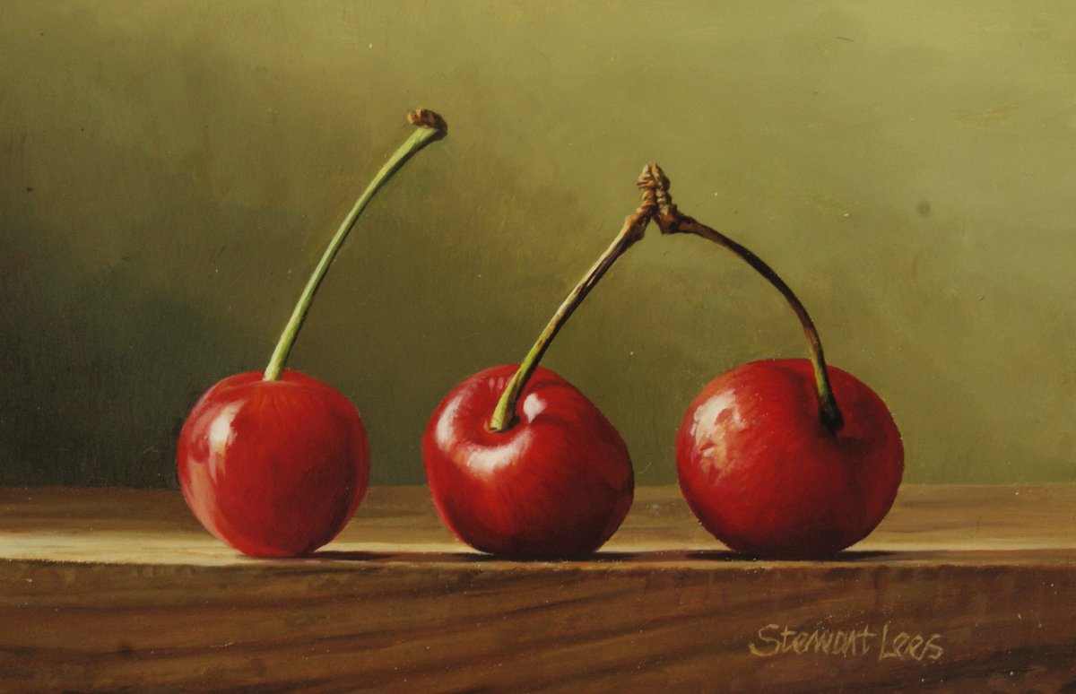 StewartLees2's tweet photo. My investment in those tubes of Cadmium Red really paid off. All these paintings sold this week. #stilllife #art #smallpaintings #fruit https://t.co/3lWv5lLanh