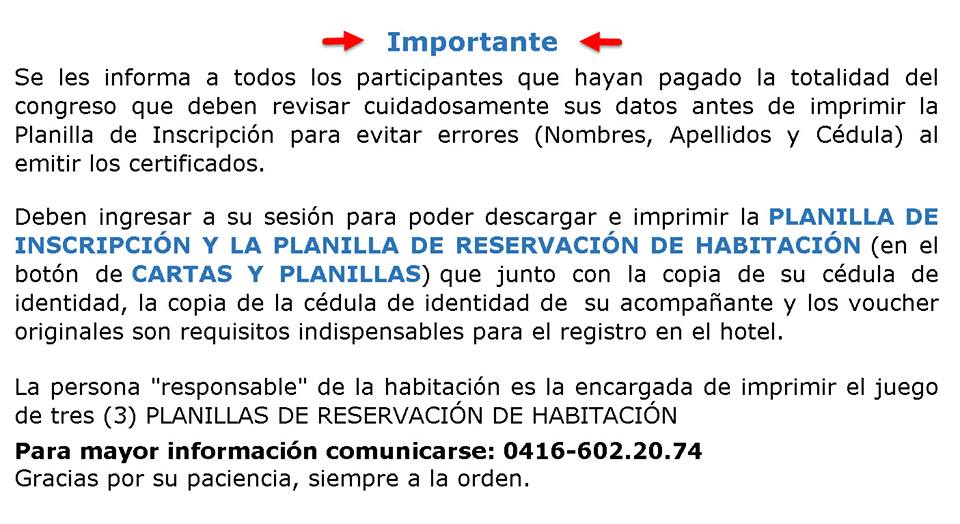 Todo Listo y Confirmado <a href="/diarquitec/">Congreso Diarquitec</a> del 14 al 17 de Diciembre del 2016.