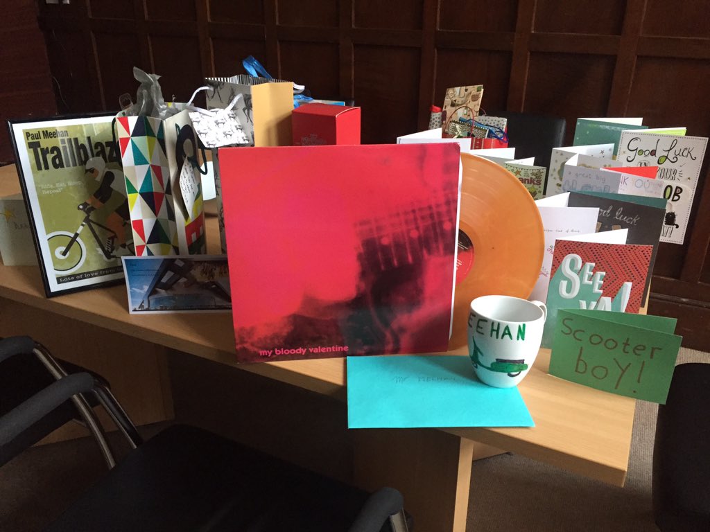 htBearsdenPS's tweet photo. Thank u 4 ur kind words, emails, cards n gifts (sample pic including MBV Loveless on coloured vinyl no less!) #special #moved #newchallenges https://t.co/JvJyk5ZC9K