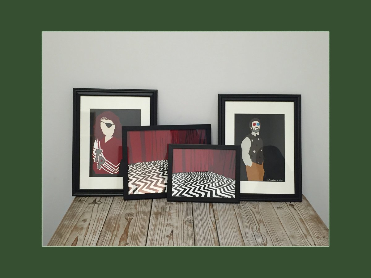 AndWhenHeCameTo's tweet photo. Love #TwinPeaks? Interested in original paper-cut artwork of the Nadine, Dr Jacoby, or the Black Lodge? Enter to win https://t.co/izF5UtIBEp https://t.co/MOYfafqHQ4