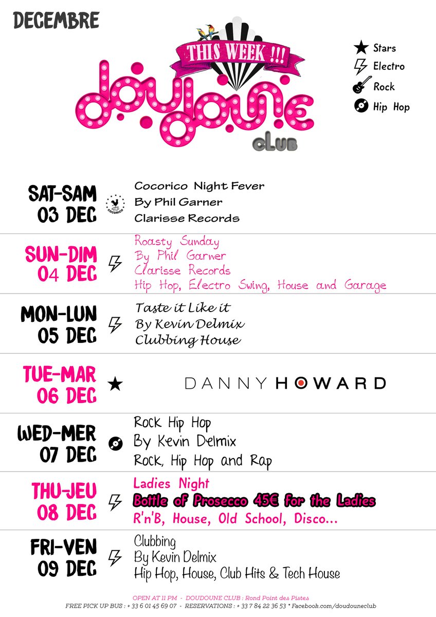 Amazing Party Week ahead, featuring guest star @DJDannyHoward 6th Dec. 
Open every night from 11pm. 
See you <a href="/DoudouneClub/">Doudoune Val d'Isere</a> #love #dance #ski
