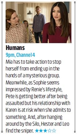 HUMANSaahh's tweet photo. Magazine: Star
Date: 5 Dec 2016
Article: Ones to Watch (Warning: SPOILERS for Ep6!)
#Humans #Humans2 #HumansClippings https://t.co/HR5BP2T7Sw